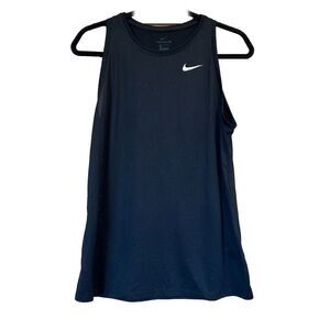 Nike Dri Fit Womens Large Black Sleeveless Athletic Workout Running Tank Top
